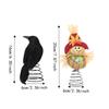 Terrifying Straw Doll Ornament Flexible Spring Base Halloween Raven Desk Doll  Ghost Festival