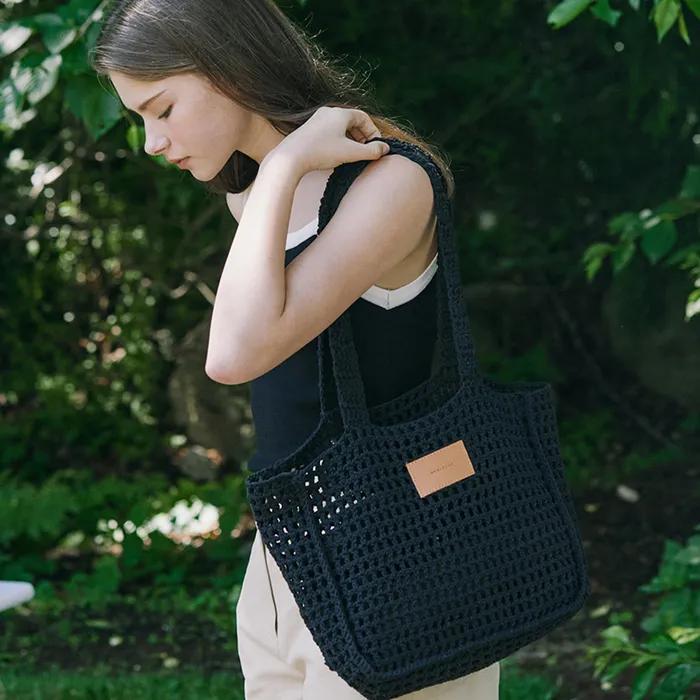 Knit Square Bag - Black