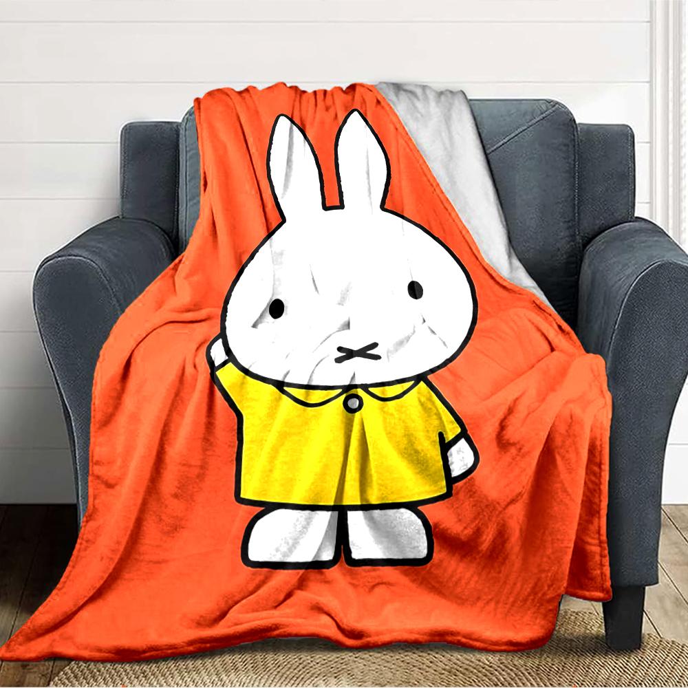 1pc Miffy3 Blanket, Gift, for Men and Women, Soft Blanket, Good for Sofa Bed Couch Travel, Lightweight Flannel Blanket