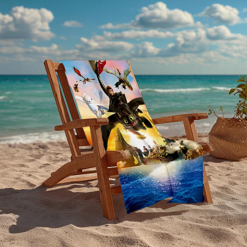 Toothless Fashion Beach Towel: Ideal for Summer Adventures Soft, absorbent and quick drying suitable for swimming and bathing