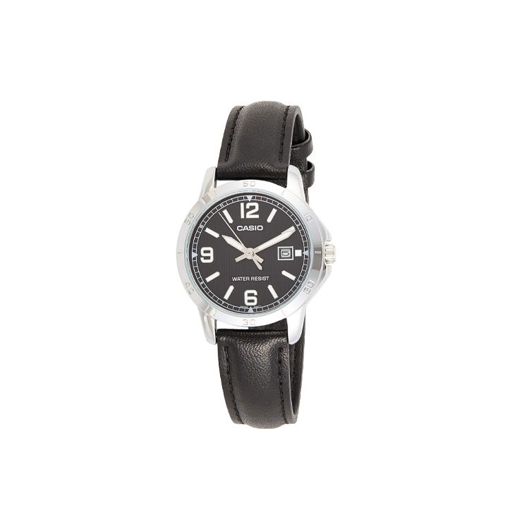 Casio Men's Black Standard Series Retro Fashion Minimalist Quartz Movet Genuine Leather Strap Watch Wo Watches Ltp-V004l-1B