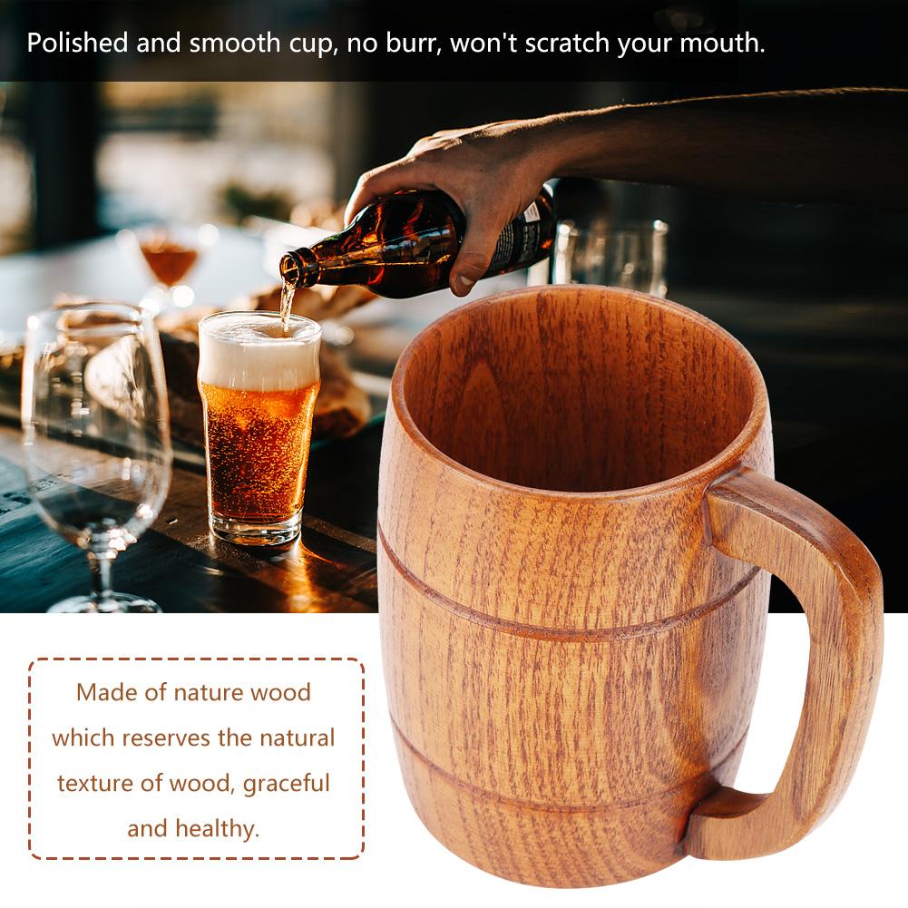 Top Wooden Tea Cup, Collection Beer Cup Polish Wooden Mug Beer Mug for Tea Coffee Collection