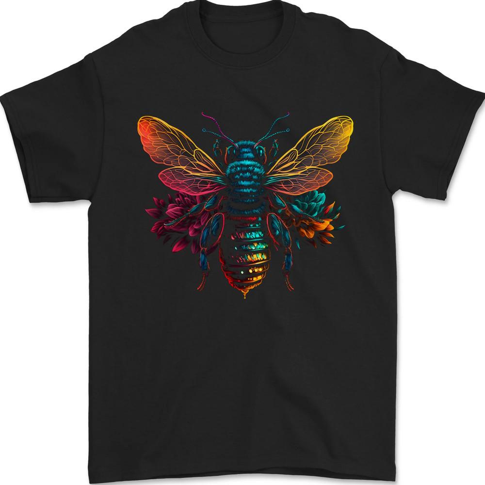 A Retrowave Bee Mens T-Shirt 100% Cotton Unisex T-Shirt XXXL