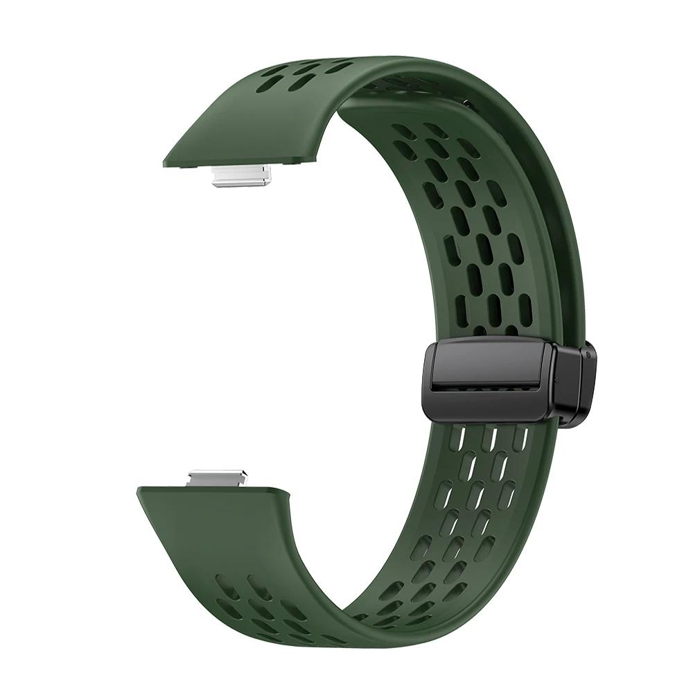 

Магнитная D-образная складная застежка Силиконовый ремешок для Huawei Watch Fit 3 4 4Pro Ремешок для HUAWEI Fit 3 Fit 4 Fit4Pro Спортивный браслет Ремешок Huawei Watch Fit 3
