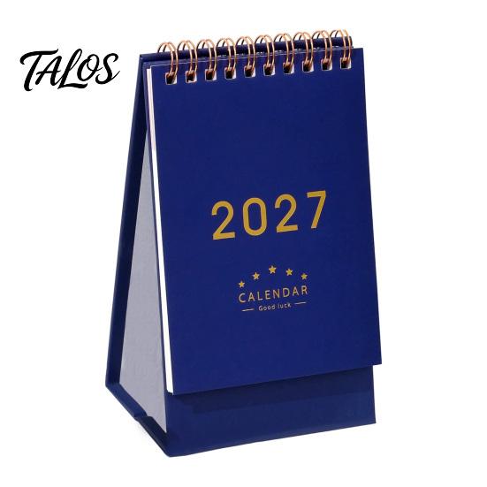 Monthly Organizer for Desk 2027 Calendar, Standing Flip Desktop Minimalist Gold Foil Cover Home Office Accessory Planner, Thick Paper Note Taking,