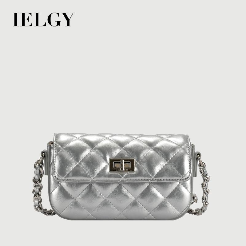 IELGY Diamond Chain Small Square Bag Niche Texture All-Match One-Shoulder Messenger Bag