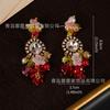 Dopamine Unique Beautiful Flower Tassel Earrings Vintage Colored Bead Temperament Luxury High-end Feeling