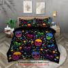 3-piece down duvet cover with skull pattern print (1 duvet cover+2 pillowcases, no core) gradient soft bedding set