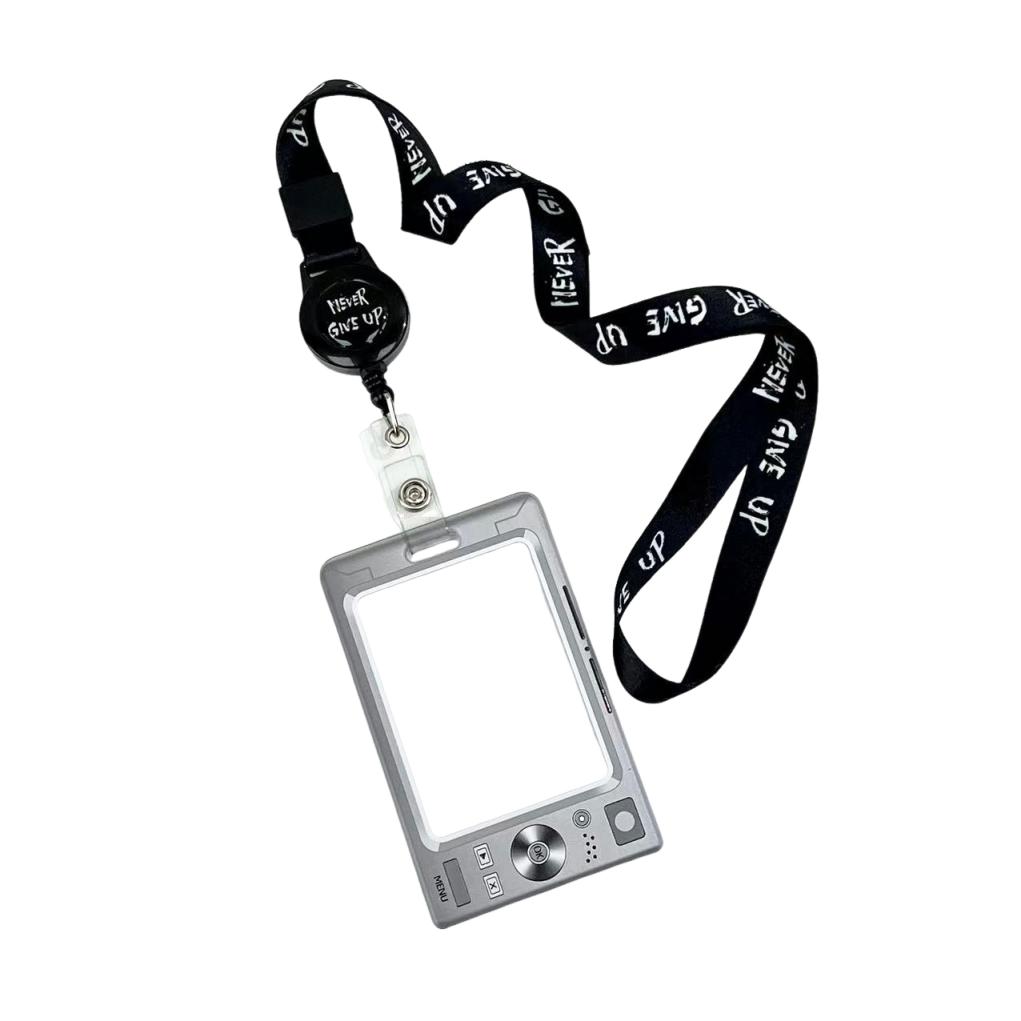 Transparent Card Protector Dustproof Sliding Cover Card Case Id Card Holder Thickened Retractable Badge Reel For Commuting