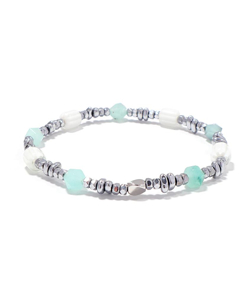 Polalita Mint Amazonite Hematite Bracelet (Plt-Br-132_Mt)