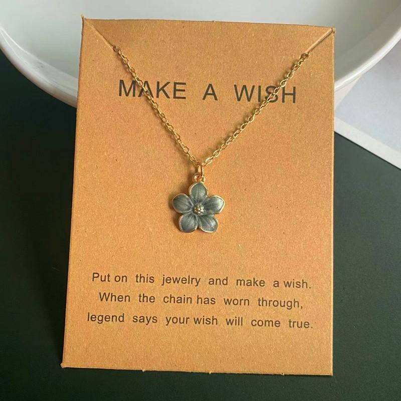 Neue Blume Anhänger Halskette für Damen Koreanische Mode Süß Romantisch Choker Halskette Goldene Farbe Gliederkette Hals Schmuck Geschenk