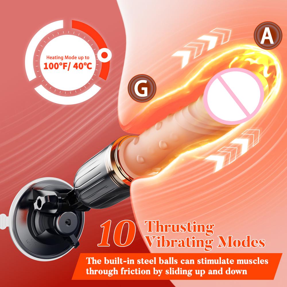 Wireless Remote Control Female Masturbator with Rotating Beads and Telescopic Vibrations for Self-Stimulation and Orgasm