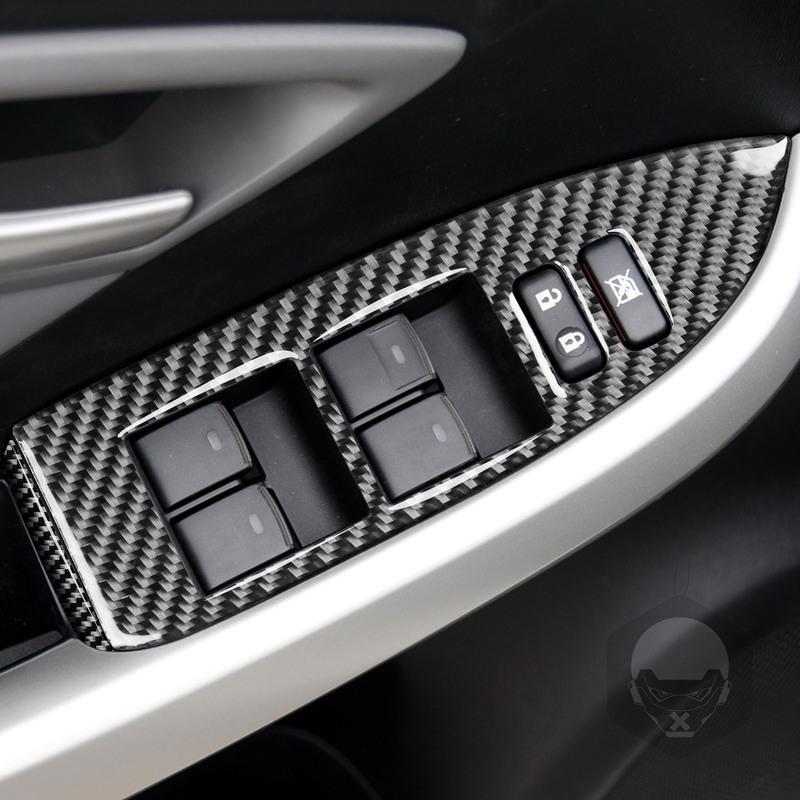 Real Carbon Fiber Car Accessories Window Lifting Panel Trim Cover Soft Sticker For Toyota Prius XW30/ZVW30 2012 2013 2014 2015