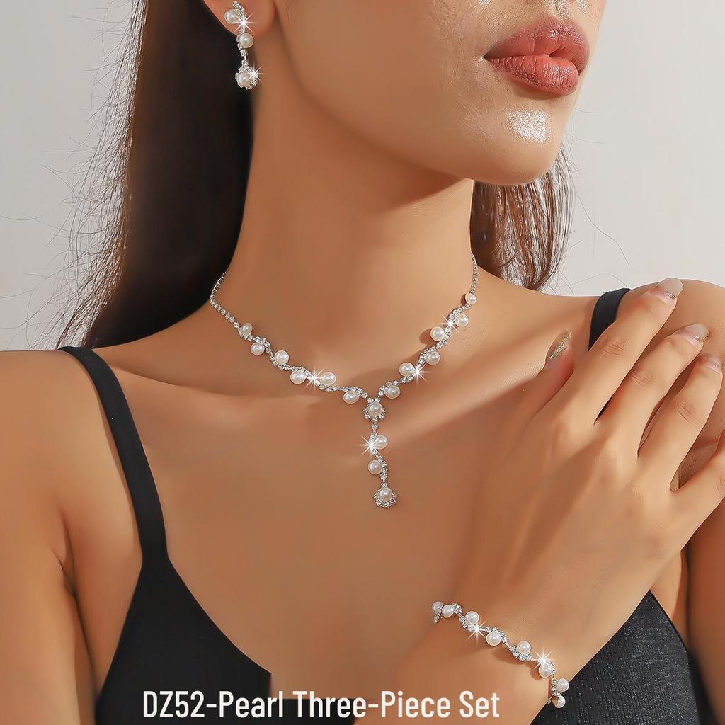 Pink Diamond & Multi-Color Gem Jewelry Set: Necklace, Earrings, Bracelet Trio for Weddings.