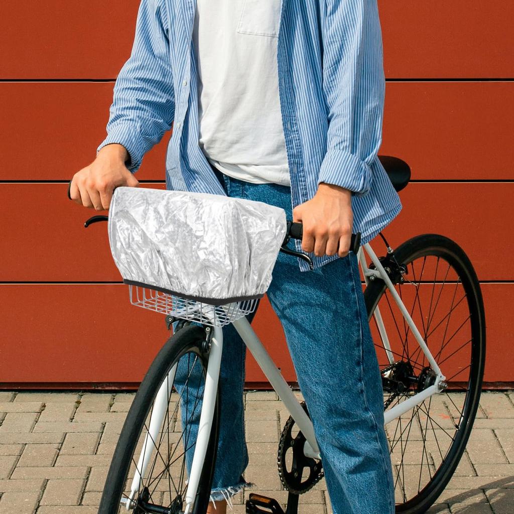 TEHAUX Bicycle Basket Cover, Waterproof Rain Cover for Front and Rear, 40x40cm, Lightweight and Wear-Resistant, Foldable for Cycling