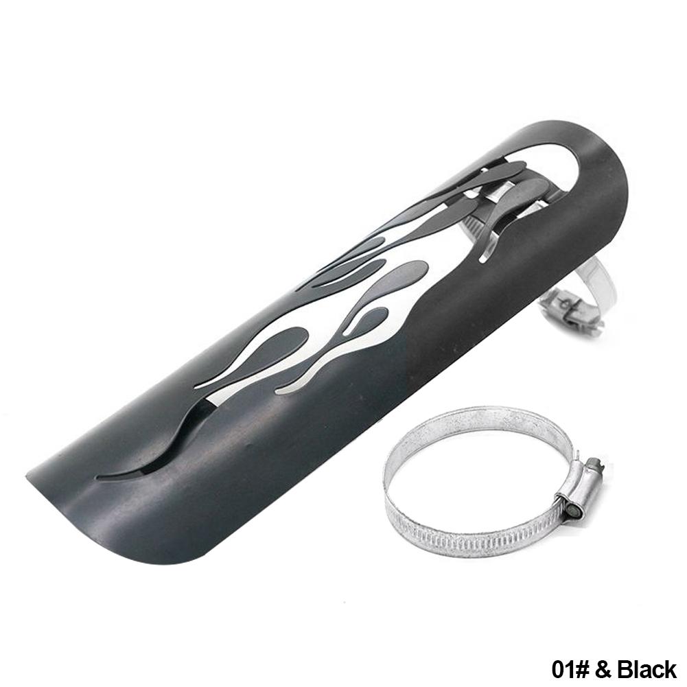 Universal Vintage Chrome Exhaust Heat Plated Motorcycle Modified Curved Shield Cover Guard Muffler Pipe Motorbike