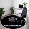 1 Stück Scania Logo Büro Runder Teppich - Perfekt für Büro- oder Arbeitszimmerdekoration, Maschinenwaschbar, Rutschfeste Rückseite, Dekorativer Bodenläufer