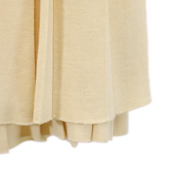 Chanel Made In Italy Mini Length Wool Knit Skirt 40 Pleated Switching Women Used