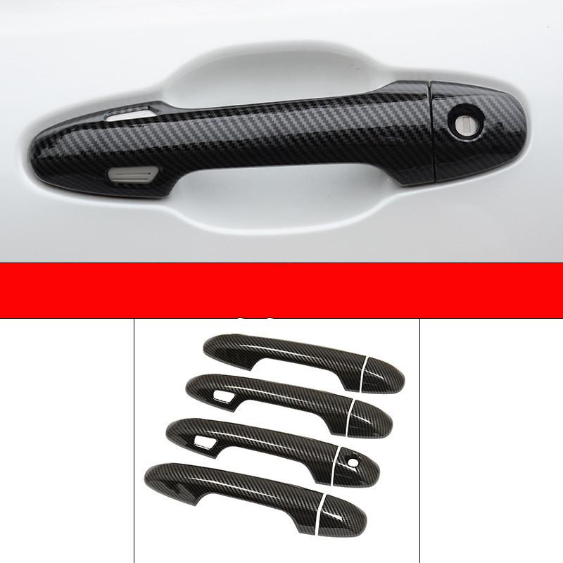 Door Handle Bowl Cover For Toyota Highlander Kluger 2015- Carbon Fiber Chrome Car Decor Trim Sticker Styling Accessories