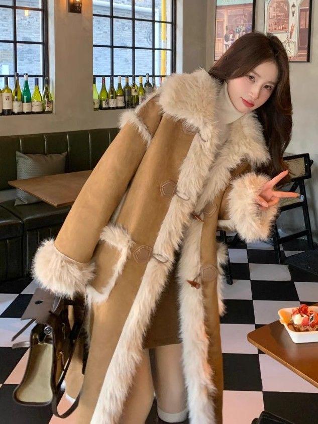 Luxury Faux Fox Fur Women's Winter Coat - Thick, Fleece-Lined, Eco-Friendly