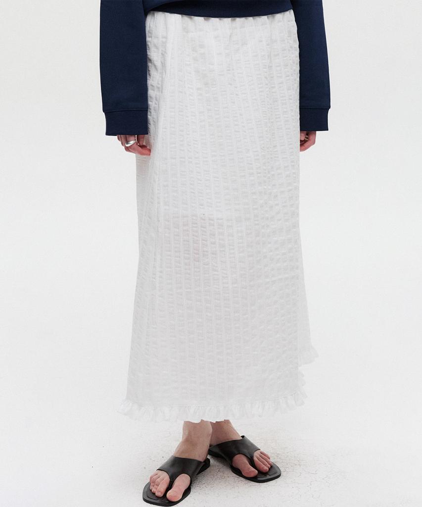 Diaeneseualumeon Frill Long Skirt White