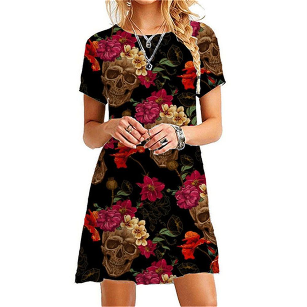 Summer Slim Sexy Women's Short Sleeve Mini Dress Fashion O-Neck Women Clothes Skeleton Solid Color Casual A-line Dress