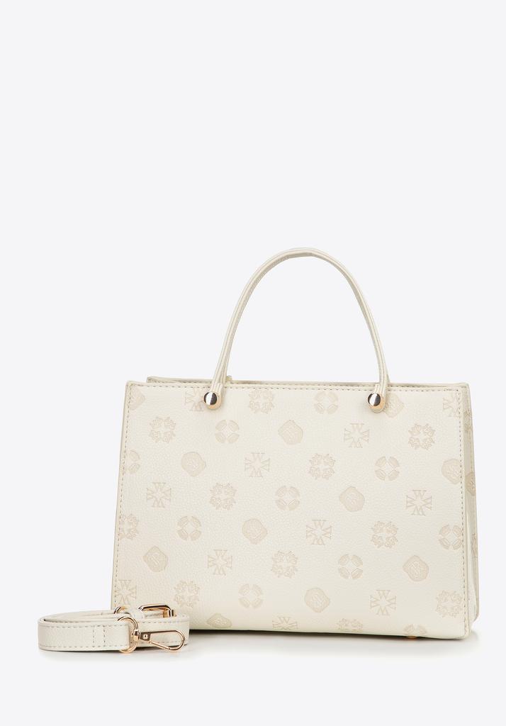 Wittchen Woman's Eco-Leather Case With Embossed Signature, Small, Cream, Cream, Eco-Leather