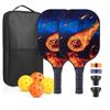 Carbon Fiber Pickleball Paddle With Silicone Ball Retriever Grip Tape Set USAPA Certified Tournament Play