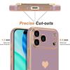 Coque pour iPhone 18 Pro, Silicone Protection Antichoc Slim Motif Cœur - Violet