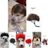 Peruca Vermelha Vibrante Explosiva com Franja Para Animais de Estimação Ideal Para Celebrações de Halloween