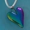 Fashion Colorful Heart Pendant Necklace Adjustable Sweet Cool Choker Neck Chain Statement Jewelry Elegant Clavicle Chain