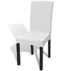 Day and Night - Straight Elastic Chair Cover 6 Units White