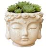 Elegant Resin Buddhas Shape Flower Pot Handcrafted Resin Buddhas Head Planter For Succulents And Desk Decoration