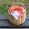 Musubi Furoshiki 100 Himemusubi Aqua Drop Adeline Klam Peony Orange 100cm Polyester Water-repellent