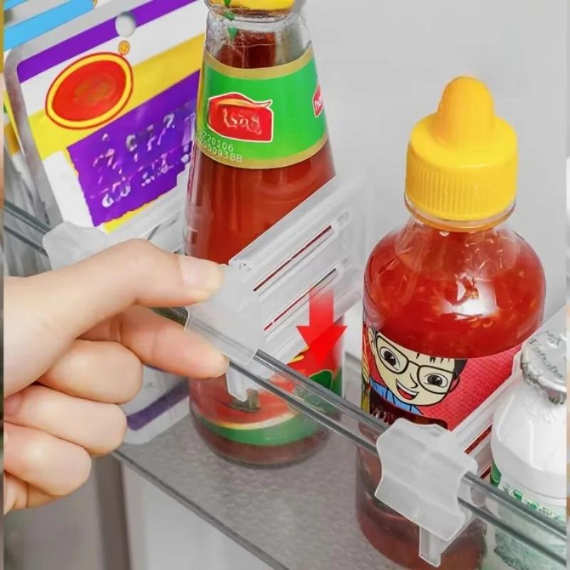 1/4 Stück Kühlschrank Aromafach Kühlschrankclip Verstellbarer Einrast-Kühlschrankfachclip Getränkelagerkategorie