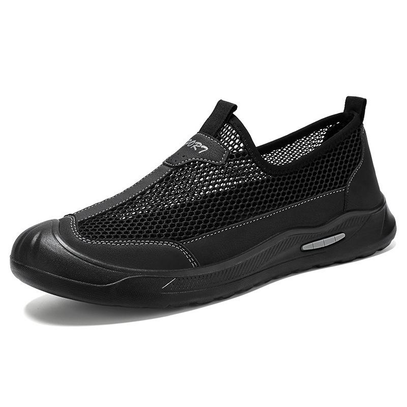 Men's Shoes Casual Shoes Summer Mesh Breathable Single Shoes Soft Sole Non-stuffed Sneakers Comfortable Daddy Shoes