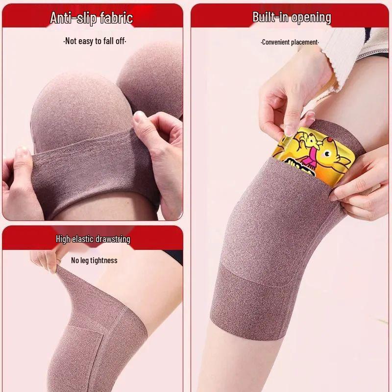 Heated Anti-Slip Knee Pads with Pockets for Men & Women - Cold Protection & Warming Joint Support for Autumn/Winter