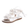 Comemore Summer New Flat Bottom Cross Strap Sandals for Women Large Size Bohemian Style Flowers Casual Beach Sandales Femmes