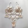 French Lace Push-Up Bra Set with Lily Embroidery & Mesh