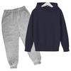 Solid Color Fashion Casual Children's Hoodie Sweatshirt Set for Autumn and Winter