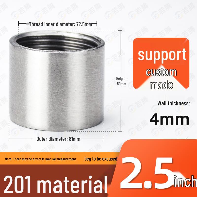 304 Stainless Steel Double Female Thread Pipe Fitting, Internal Thread, 4 to 6 Points, 1 Inch