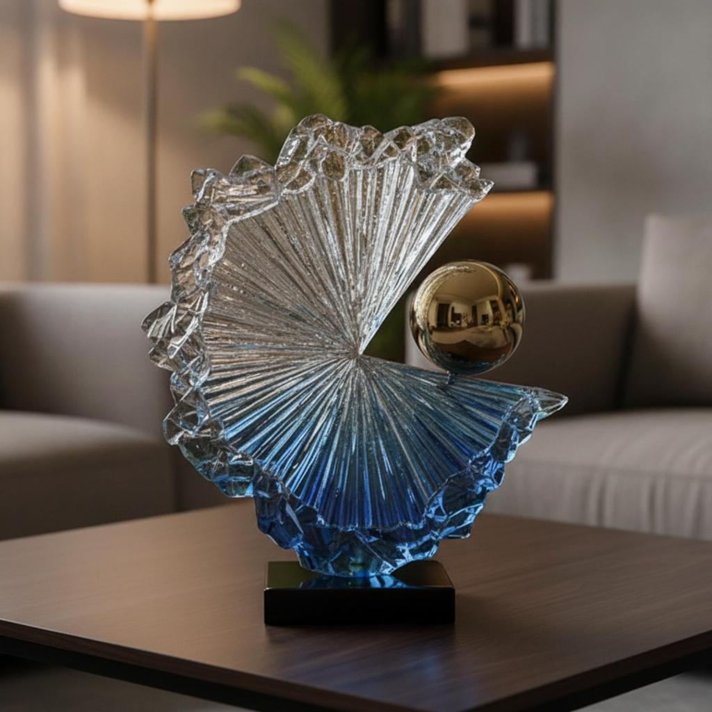 Abstract Sculpture Modern Statue Faceted for Living Room, Office, Art Collectors