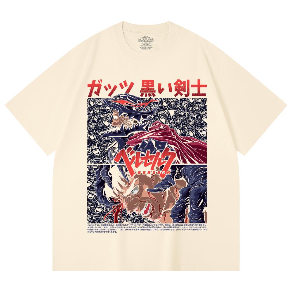 230 Gsm 100% Cotton Berserk V5 Print Unisex Heavy Cotton T Shirt