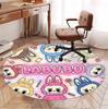 Labubu Pattern Round Rug, Indoor/Outdoor Mat, for Picnic, Gameroom, Bedroom, Office, Living Room, Home Decor Carpet, Birthday Gift