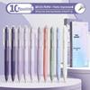 Japanese Style Press-Type White and Black Pen Set with Brush Stroke Tip, Smooth 0.5mm Black Ink for Students