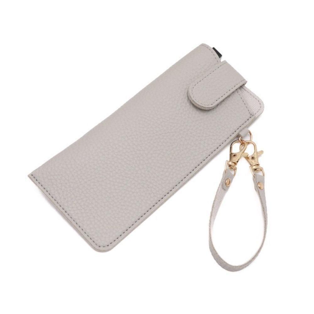 

With Lanyard Glasses Storage Bag Portable Sunglasses Eyeglass Bag Pu Leather Glasses Bag Male серый