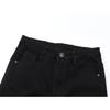Women's Black High-Waisted Stretch Denim Micro-Flare Pants - Slimming & Trendy for 2025 Autumn/Winter