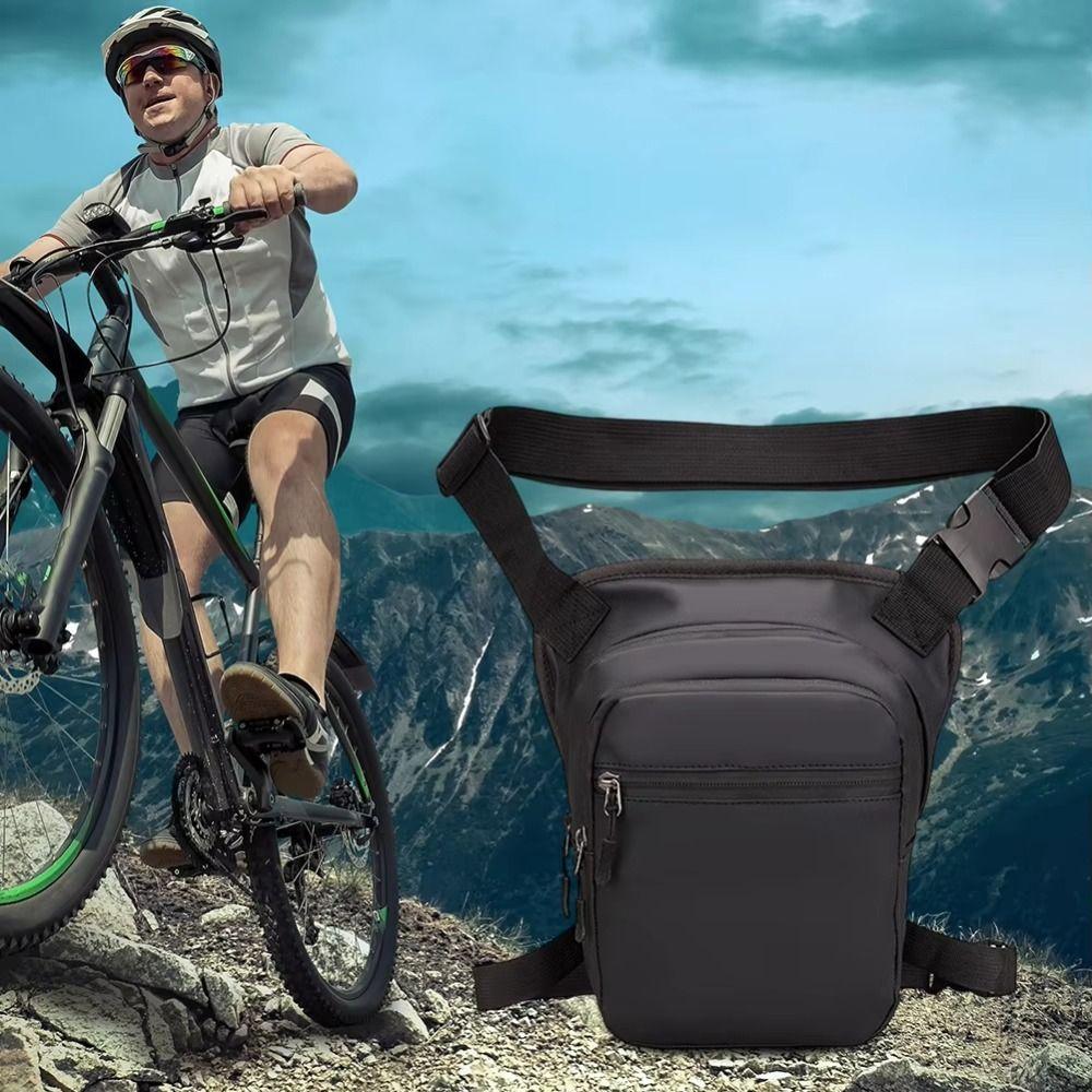 Zipper Multi-Function Fanny Pack PU Leather Travel Chest Bag Cycling Drop Leg Bag  Hiking