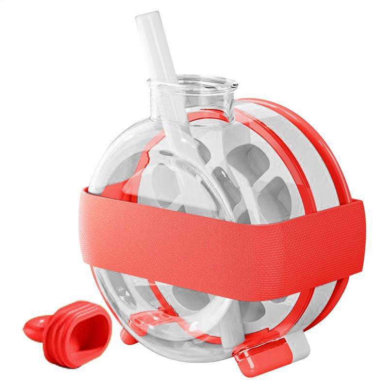 

Summer Ice Cube Tray Circular With Straw 2 In1 Ice Tray And Water Bottle Portable Beverage Kettle Silicone Reusable Water Cup