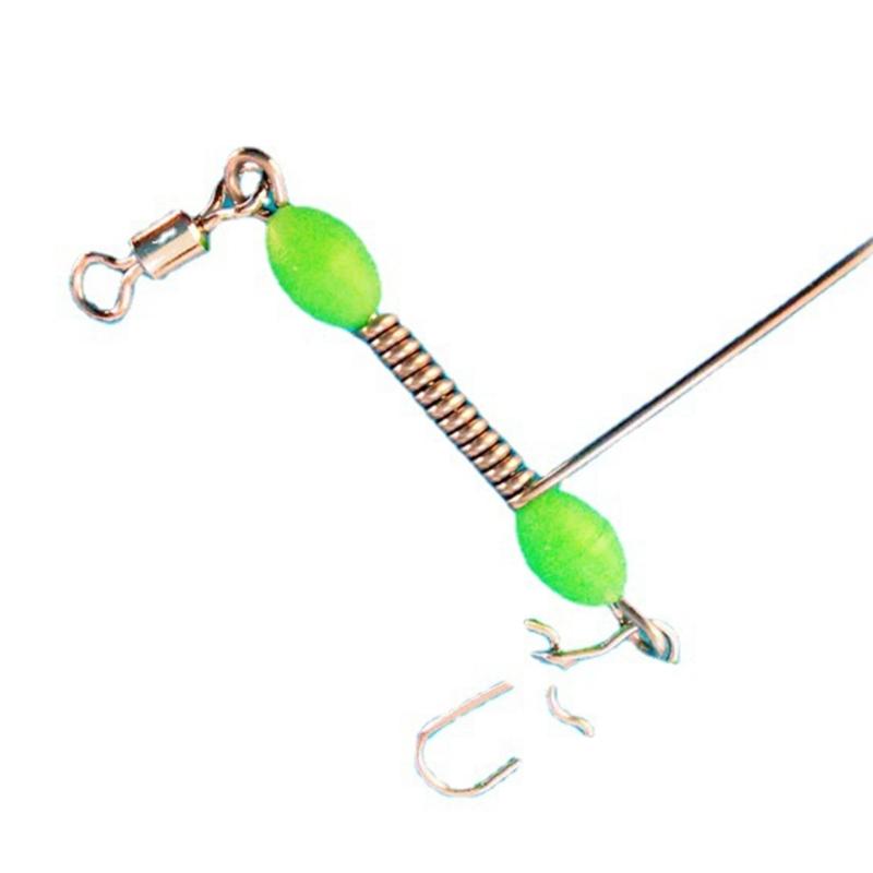 10Pcs/pack Luminous Beaded T Shape Fishing Swivels, Corrosion Resistant Stainless Steel 3 Way Rolling Swivels Snaps Set